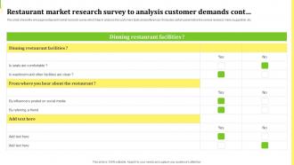 Restaurant Market Research Survey To Analysis Customer Demands Survey SS Customizable Designed