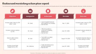 Restaurant Marketing Action Plan Report
