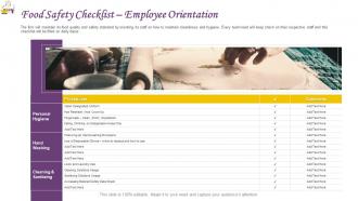 Restaurant operations management food safety checklist employee orientation