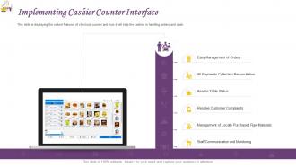 Restaurant operations management implementing cashier counter interface