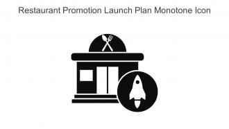 Restaurant Promotion Launch Plan Monotone Icon In Powerpoint Pptx Png And Editable Eps Format