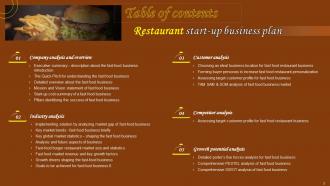 Restaurant Start Up Business Plan Powerpoint Presentation Slides Adaptable Informative