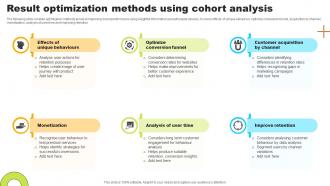 Result Optimization Methods Using Cohort Analysis