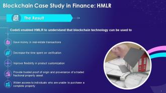 Results Of Blockchain Case Study In Real Estate For HMLR Training Ppt