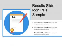 Results slide icon ppt sample