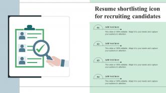 Resume Shortlisting Icon For Recruiting Candidates