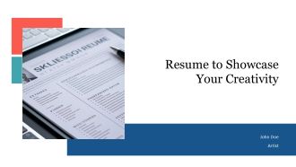Resume To Showcase Your Creativity PPT Slides AT