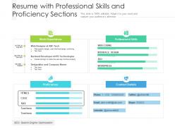Resume with professional skills and proficiency sections