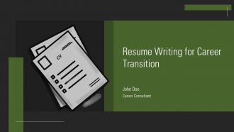 Resume Writing For Career Transition PPT Guidelines AT