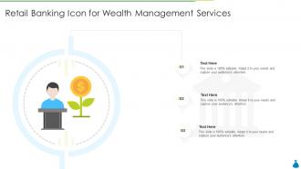 Retail banking icon for wealth management services