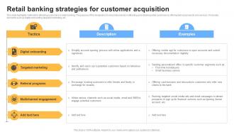 Retail Banking Strategies For Customer Acquisition