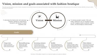 Retail Boutique Business Plan Vision Mission And Goals Associated With Fashion Boutique BP SS