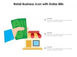 Retail Business Icon With Dollar Bills
