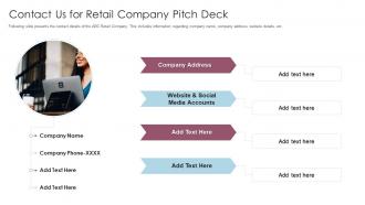 Retail contact us for retail company pitch deck ppt powerpoint presentation ideas