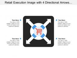 Retail execution image with 4 directional arrows and cart