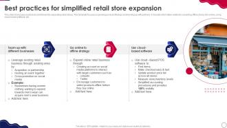 Retail Expansion Strategies To Grow Best Practices For Simplified Retail Store Expansion