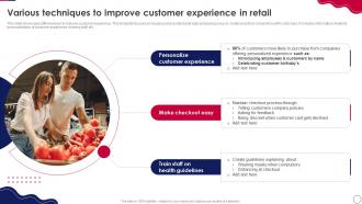 Retail Expansion Strategies To Grow Various Techniques To Improve Customer Experience In Retail