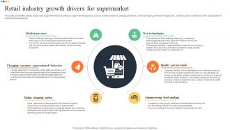 Retail Industry Growth Drivers For Supermarket Superstore Business Plan BP SS