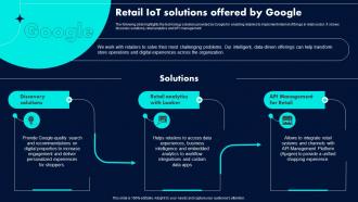 Retail IoT Solutions Offered By Google Retail Industry Adoption Of IoT Technology