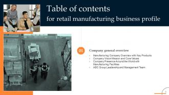 Retail Manufacturing Business Profile Powerpoint Presentation Slides Unique Images