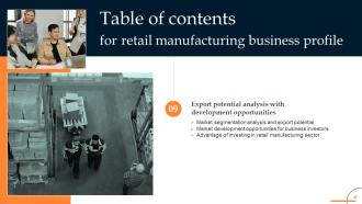 Retail Manufacturing Business Profile Powerpoint Presentation Slides Good Best