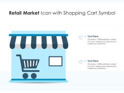 Retail market icon with shopping cart symbol