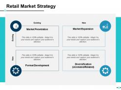 Retail market strategy ppt slides layouts
