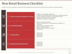 Retail marketing mix new retail business checklist ppt powerpoint presentation infographics