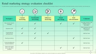 Retail Marketing Strategy Evaluation Checklist