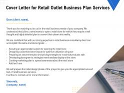 Retail Outlet Business Plan Proposal Powerpoint Presentation Slides