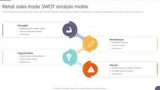 Retail Sales Trade SWOT Analysis Matrix