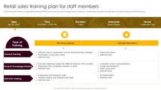 Retail Sales Training Plan For Staff Members Retail Merchandising Best Strategies For Higher