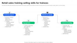 Retail Sales Training Selling Skills For Trainees