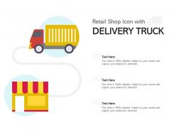 Retail shop icon with delivery truck