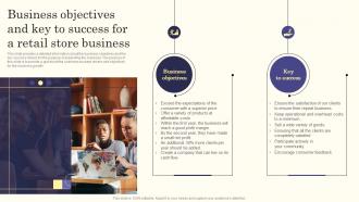 Retail Store Business Plan Business Objectives And Key To Success For A Retail Store Business BP SS
