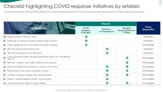 Retail Store Experience Checklist Highlighting COVID Response Initiatives By Retailers