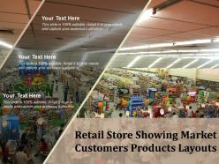 Retail store showing market customers products layouts