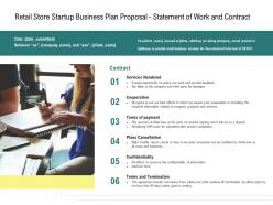 Retail store startup business plan proposal statement of work and contract ppt images