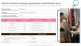 Retail Workforce Training Requirements Identification Form In Store Shopping Experience
