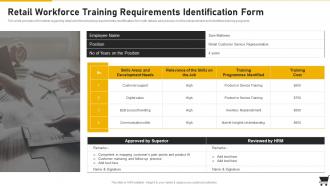 Retail Workforce Training Requirements Identification Form Retail Playbook