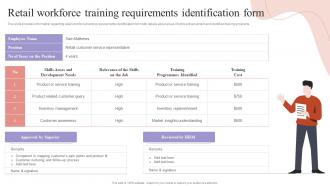 Retail Workforce Training Requirements Identification Form Shopper Engagement Management Playbook