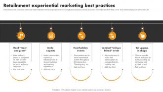 Retailnment Experiential Best Practices Experiential Marketing Tool For Emotional Brand Building MKT SS V