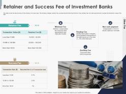 Retainer And Success Fee Of Investment Banks Pitchbook Ppt Structure