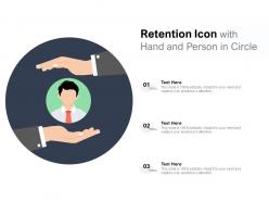 Retention icon with hand and person in circle