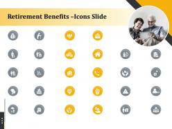 Retirement benefits icons slide retirement benefits