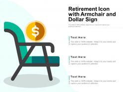 Retirement icon with armchair and dollar sign
