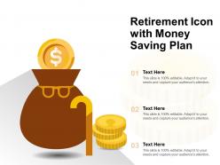 Retirement icon with money saving plan