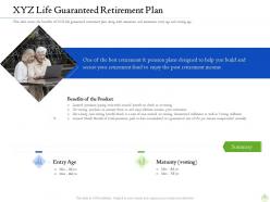 Retirement planning xyz life guaranteed retirement plan ppt graphics design