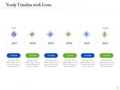 Retirement planning yearly timeline with icons ppt powerpoint presentation slides deck