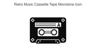 Retro Music Cassette Tape Monotone Icon In Powerpoint Pptx Png And Editable Eps Format